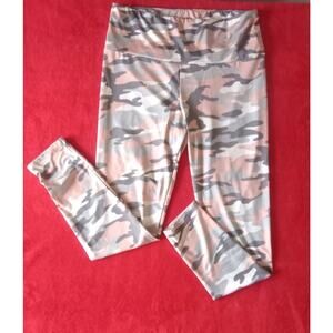 Camouflage Y2K Army Activewear Leggings Pink Womens Sz XL Camo Military Print